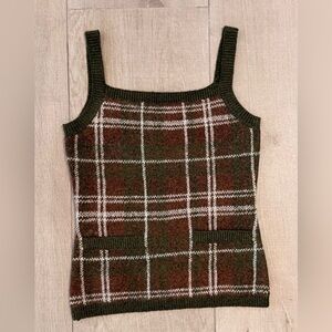 Zara Plaid Knit Tank Top